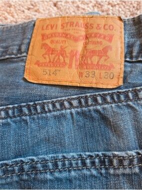 Levi's Men Slim Straight Blue Jeans with Leather Patch